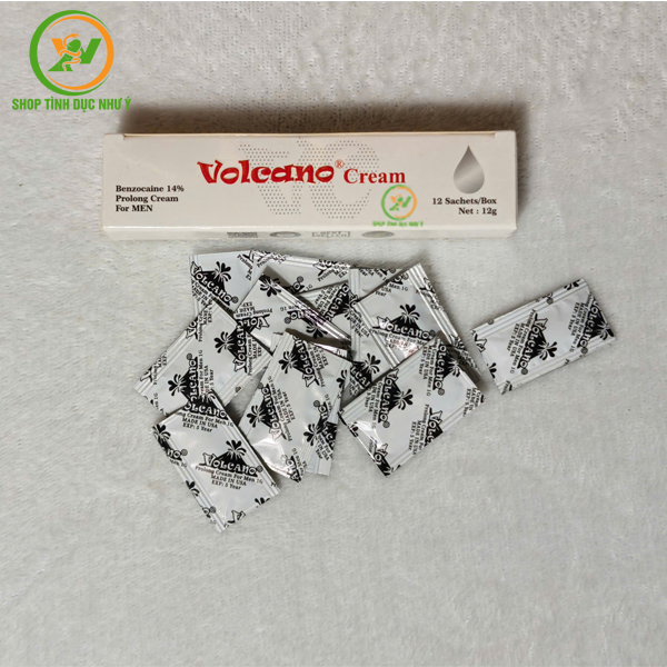 Combo 10 gói kem Volcano Cream chống xuất tinh sớm dùng 1 lần