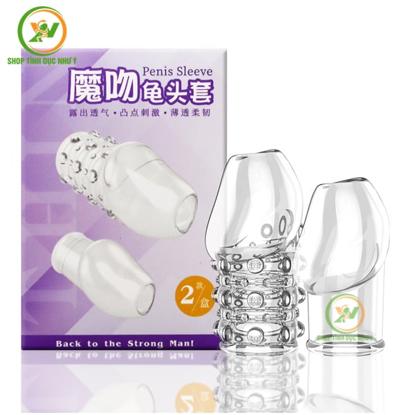 Combo 2 bao cao su đôn dên đeo đầu khấc hở đầu loại bi và trơn