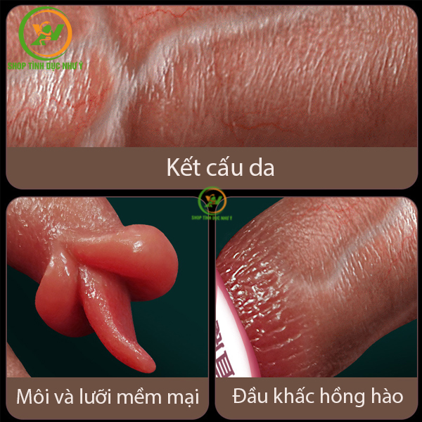 Dương vật giả 2 đầu rung thụt kèm lưỡi liếm kèm tỏa nhiệt