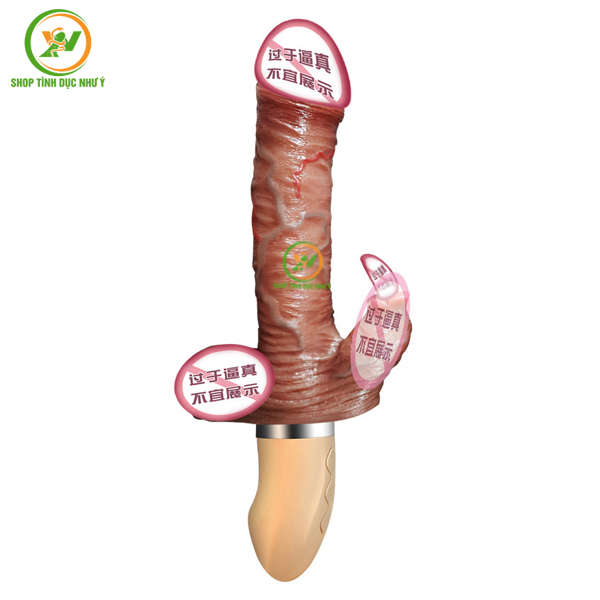 Dương vật giả 2 đầu thụt kèm lưỡi liếm cao cấp