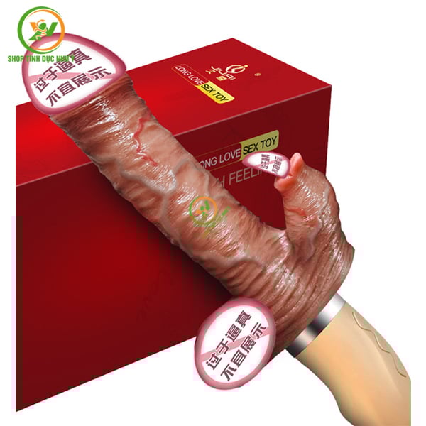 Dương vật giả 2 đầu thụt kèm lưỡi liếm cao cấp
