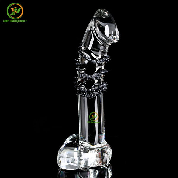 Dương Vật Giả Crystal Thủy Tinh Trong Suốt Gai Mềm Size Lớn