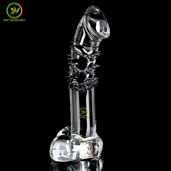 Dương Vật Giả Crystal Thủy Tinh Trong Suốt Gai Mềm Size Lớn