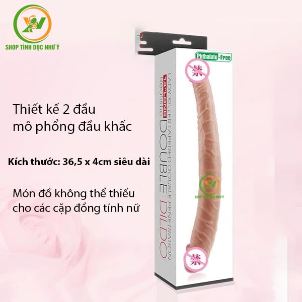 Dương vật giả dành cho Les 2 đầu siêu dài silicon mềm mịn