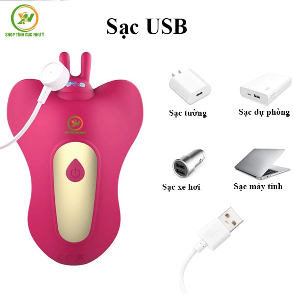 Dương vật giả kèm đầu hút rung 10 tần số đế hình bướm