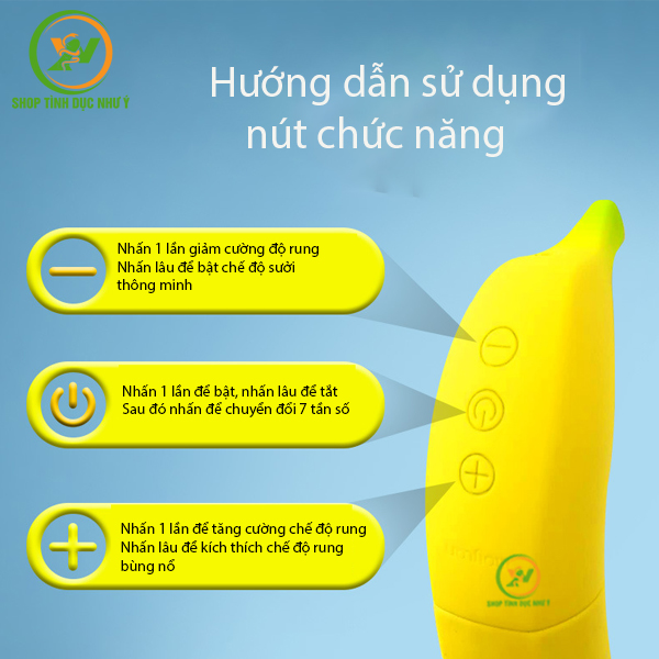 Dương vật giả rung 7 chế độ cao cấp ngụy trang quả chuối vàng