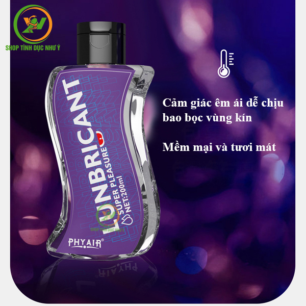 Gel bôi trơn Phyair Super Pleasure loại mượt mịn chai 200ml