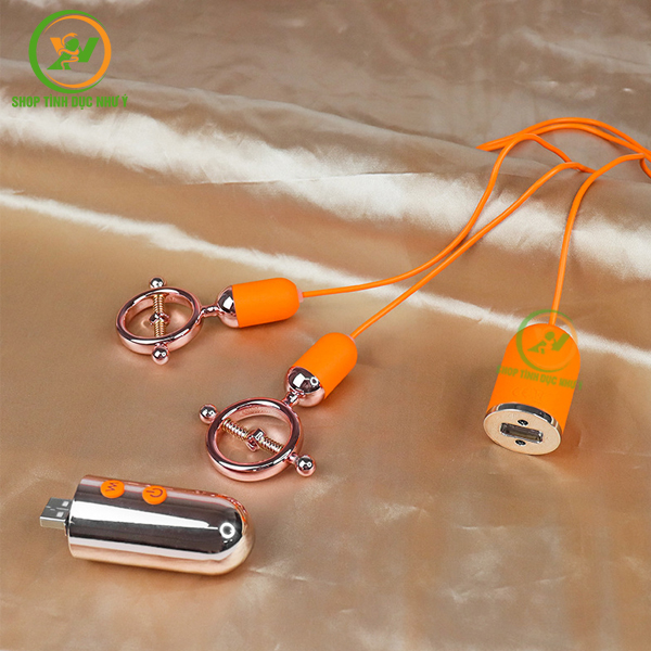 Kẹp đầu ti kèm điều khiển có dây Forbidden Lock đồ chơi BDSM