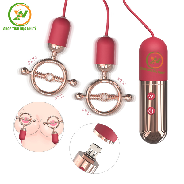 Kẹp đầu ti kèm điều khiển có dây Forbidden Lock đồ chơi BDSM