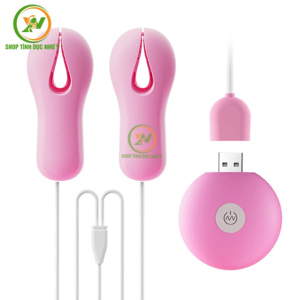 Kẹp đầu ti kèm rung 10 tần số sạc USB tiện lợi đồ chơi BDSM