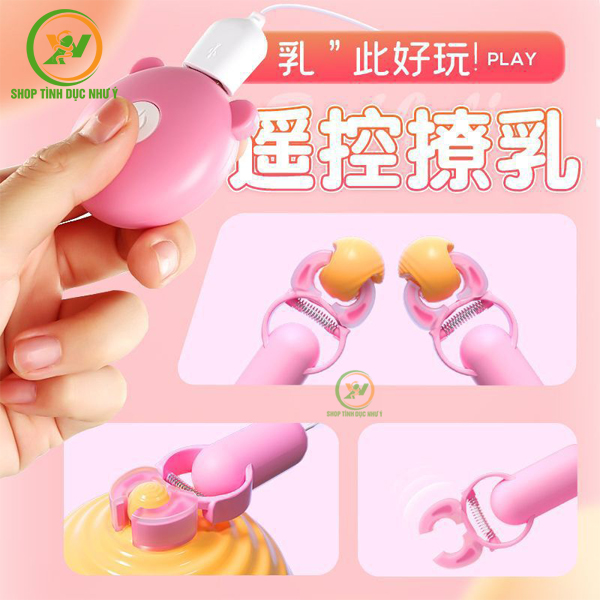 Kẹp đầu ti Roselex kèm rung cực mạnh sạc USB đồ chơi BDSM