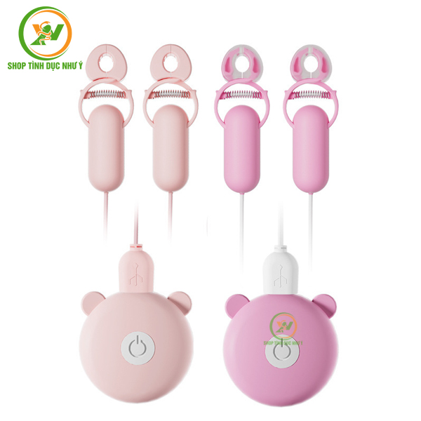 Kẹp đầu ti Roselex kèm rung cực mạnh sạc USB đồ chơi BDSM
