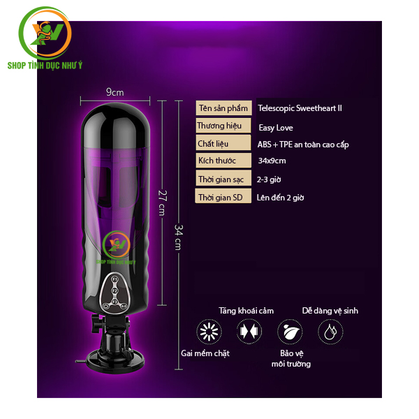 Máy bú cu tự động đa chức năng Telescopic Sweetheart II cao cấp