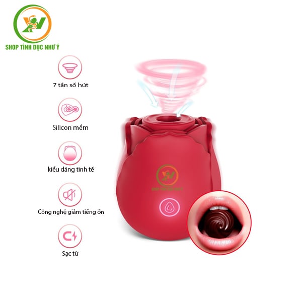 Máy rung hoa hồng bú mút massage kích thích khoái cảm