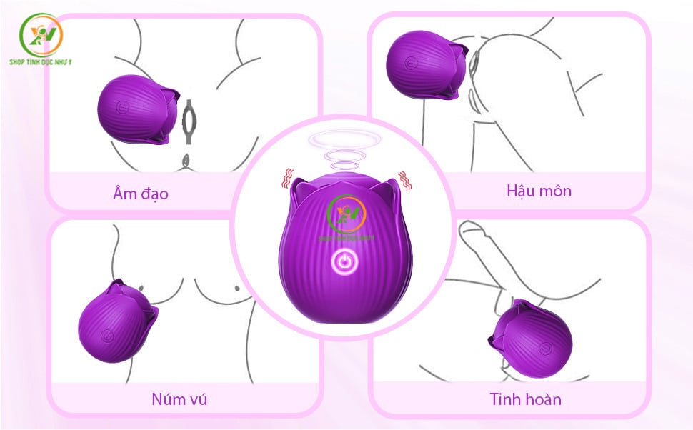 Máy rung hoa hồng rung massage 10 chế độ kích thích cực mạnh