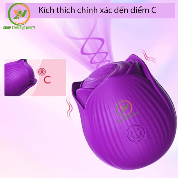 Máy rung hoa hồng rung massage 10 chế độ kích thích cực mạnh