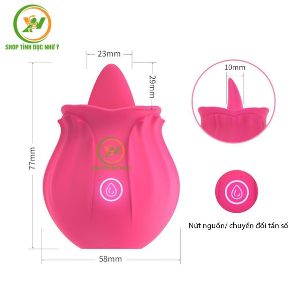 Máy rung hoa hồng lưỡi liếm massage kích thích điểm G OMYSKY