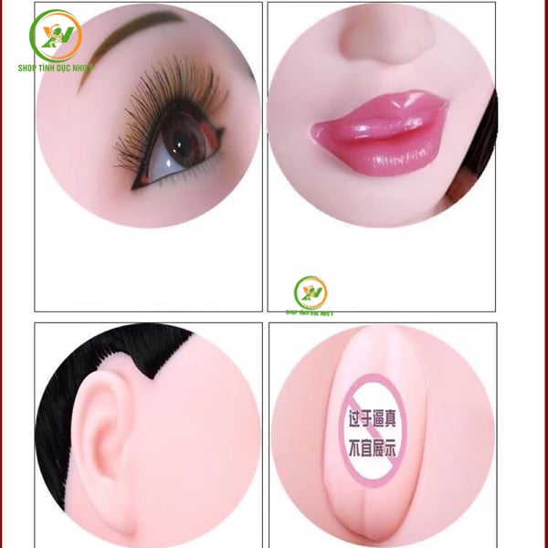 Búp bê tình dục bơm hơi có mép âm đạo bằng silicon cao 1m6
