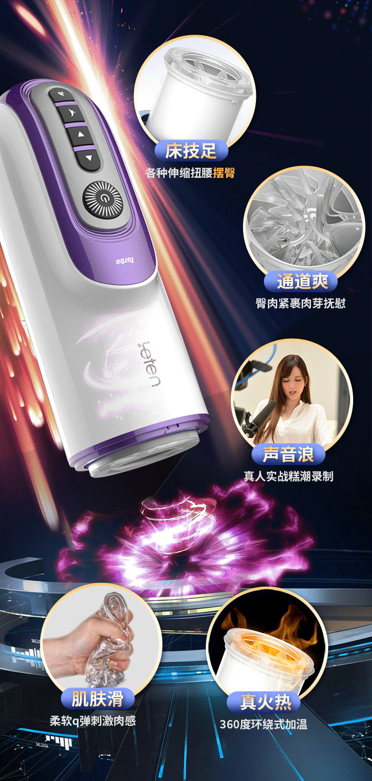 Âm đạo giả Leten Thrusting Masturbation bú mút tự động