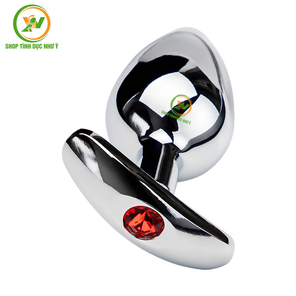 Phích cắm hậu môn Inox chữ T đế đính đá đủ size