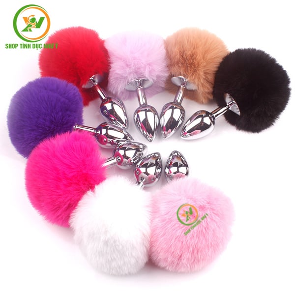 Phích cắm hậu môn Inox đế đuôi thỏ cute đồ chơi BDSM