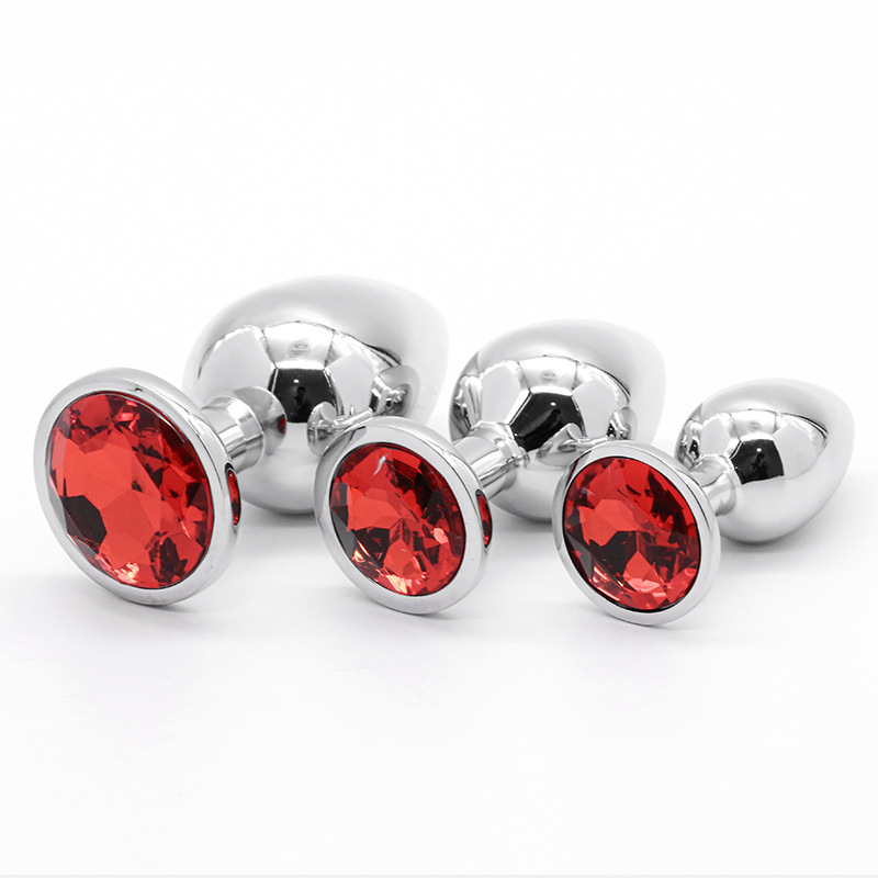 Phích cắm hậu môn Inox loại hình tròn đính đá đủ size