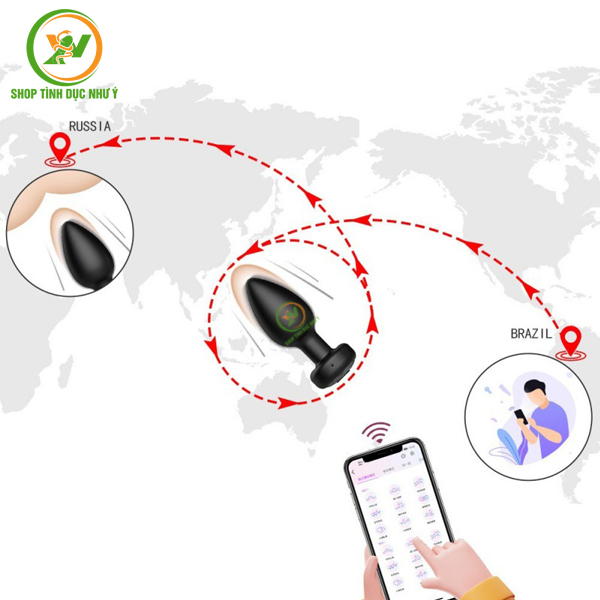 Phích cắm hậu môn Silicon rung 10 tần số điều khiển bằng APP