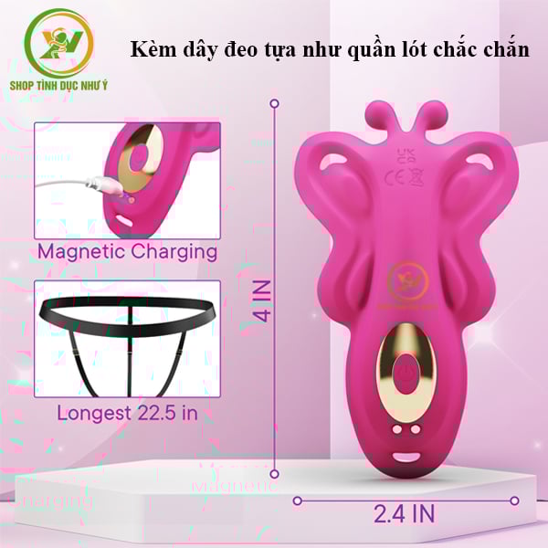 Quần lót chip rung điều khiển bằng app hình cánh bướm