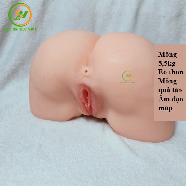 Sextoy mông giả nguyên khối silicon rung rên cao cấp 5,5kg