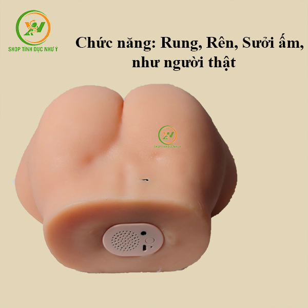 Sextoy mông giả nguyên khối silicon rung rên sưởi ấm 3,5kg