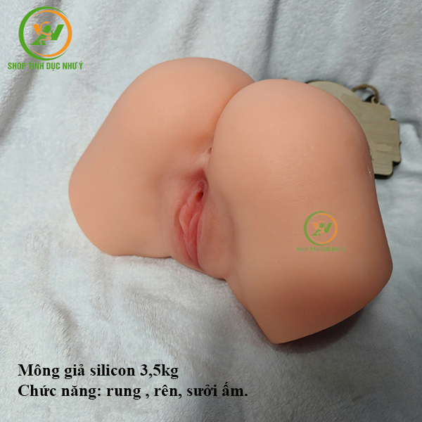 Sextoy mông giả nguyên khối silicon rung rên sưởi ấm 3,5kg