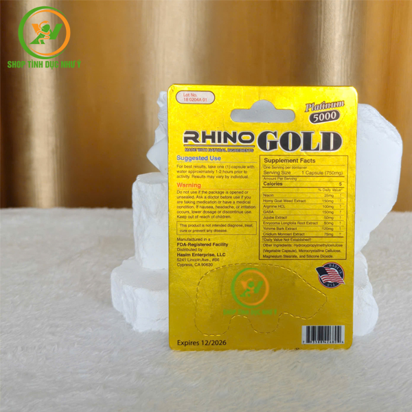 Thảo dược cao cấp cường dương cho nam Rhino Gold USA