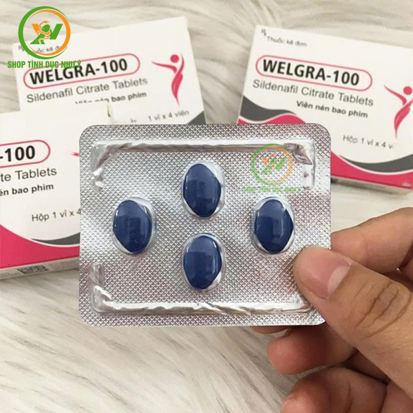 Thuốc kích dục tăng cường sinh lý nam Welgra-100 hộp 4 viên