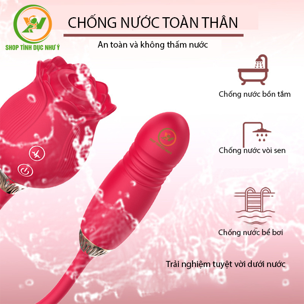 Trứng rung hoa hồng kết hợp đầu bú hút nhiều chế độ