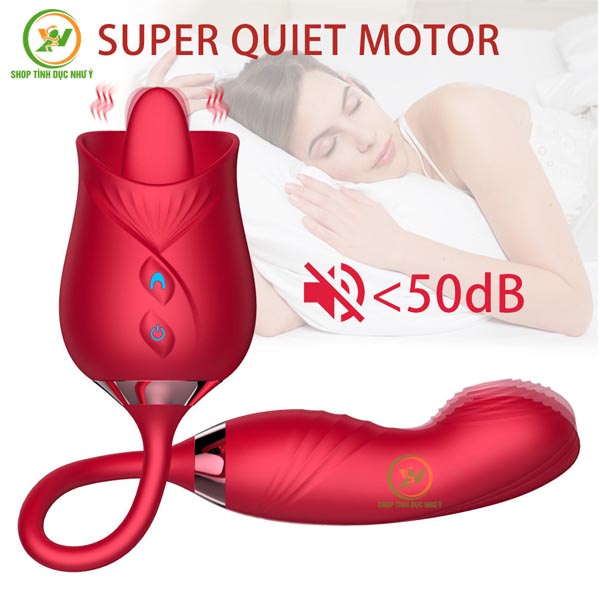 Trứng rung hoa hồng kích thích điểm G có lưỡi liếm đuôi ngón tay