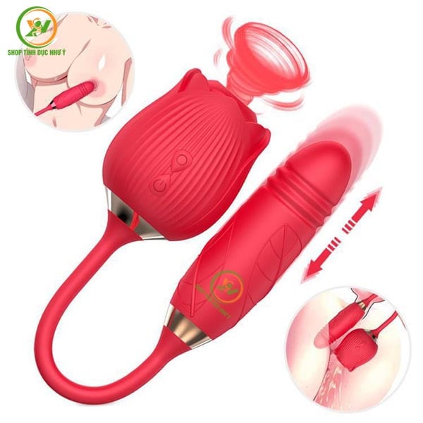 Trứng rung kết hợp đầu bú hút kích thích nhũ hoa và điểm G