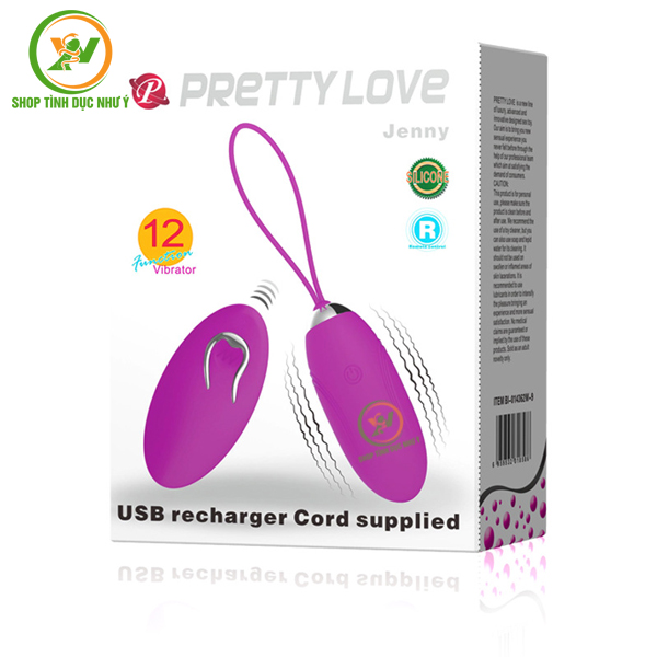 Trứng rung không dây Pretty Love Jenny điều khiển từ xa sạc pin