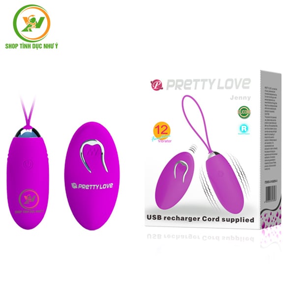 Trứng rung không dây Pretty Love Jenny điều khiển từ xa sạc pin