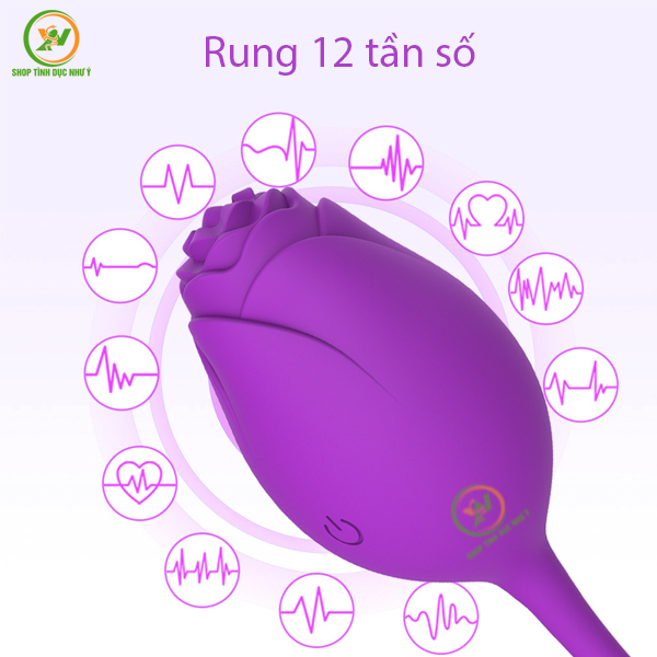 Trứng rung hoa hồng rung 12 tần số điều khiển từ xa bằng remote