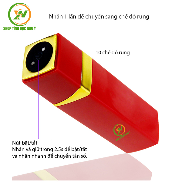 Trứng rung kích thích điểm G hình cây son môi cao cấp