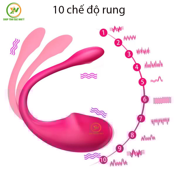 Trứng rung kích thích hình đầu khấc điều khiển bằng app