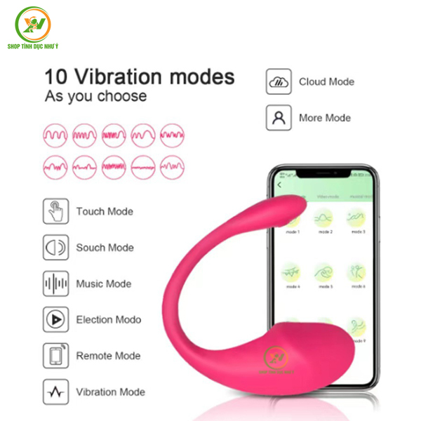 Trứng rung kích thích hình đầu khấc điều khiển bằng app
