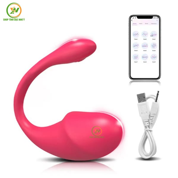 Trứng rung kích thích hình đầu khấc điều khiển bằng app