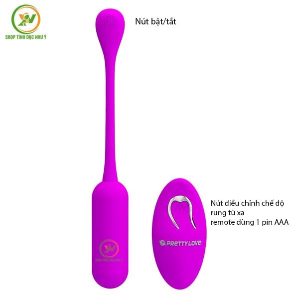 Trứng rung mini Pretty Love Lechies 12 chế độ điều khiển từ xa