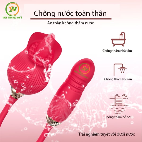 Trứng rung thụt hoa hồng kết hợp đầu lưỡi liếm nhiều chế độ
