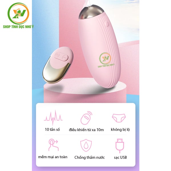 Trứng rung tình yêu điều khiển từ xa rung có 10 tần số cực mạnh