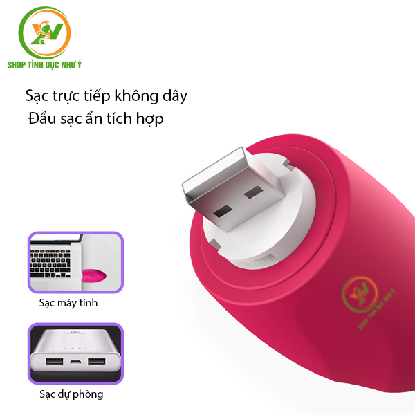 Trứng rung tình yêu sạc USB 1 đầu rung 10 tần số rung mạnh mẽ