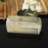  Lược sừng trâu dáng lược bí 2 răng đều nhau Mnistore kích thước 12cm màu trắng lược chải chấy, gàu, chăm sóc da đầu 