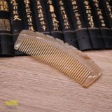  Lược sừng trâu dáng me Mnistore màu trắng - đen kích thước 11-17cm khắc khía tròn trên thân chăm sóc và bảo vệ tóc 