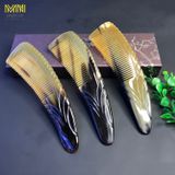  Lược sừng trâu dáng liềm chuôi khía Mnistore màu sắc đen lưa kích thước 16-22cm dày 3-9mm giúp tạo kiểu tóc thuận tiện 
